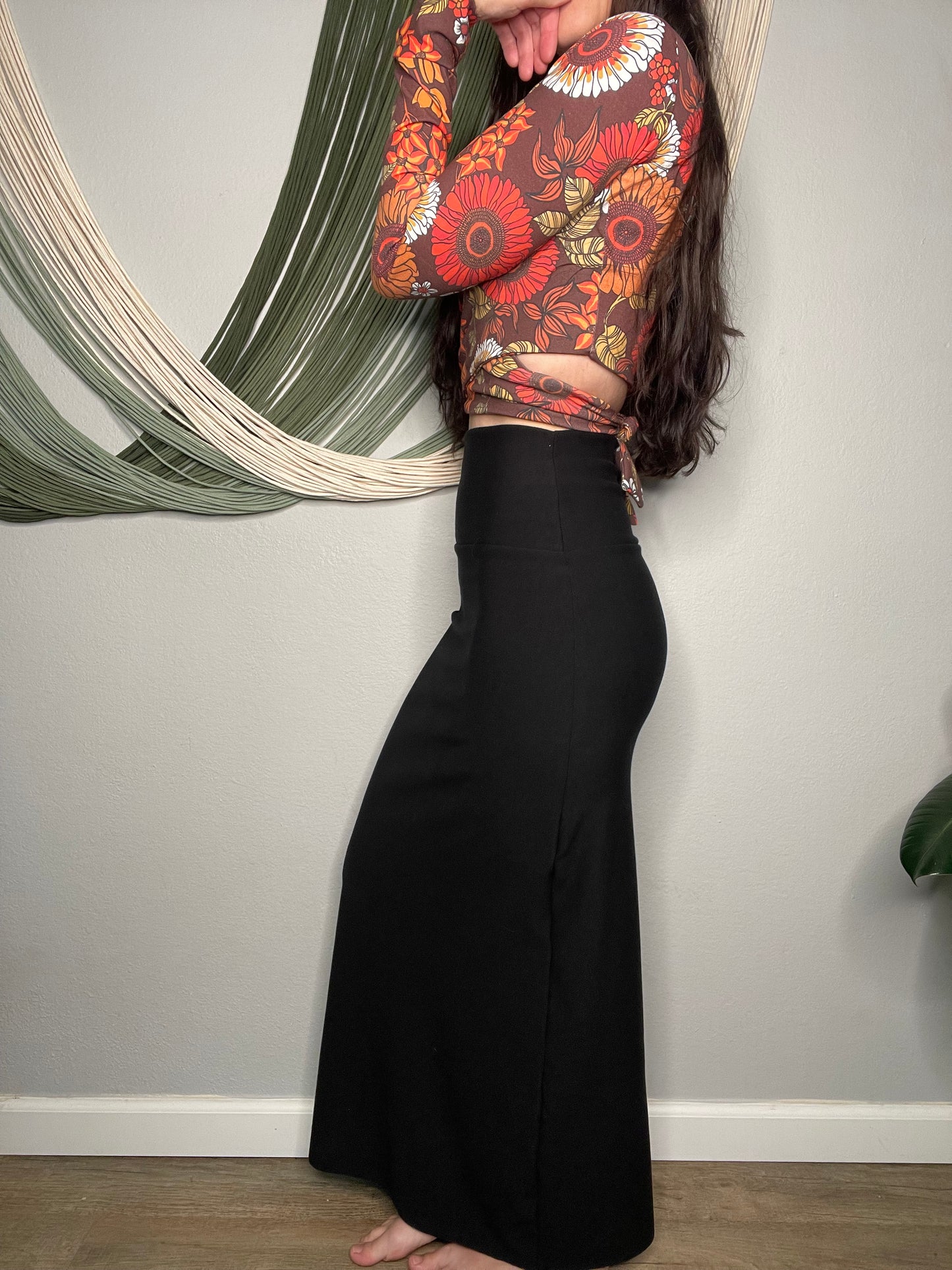 Ecofriendly High-waisted Fleece Maxi Skirt