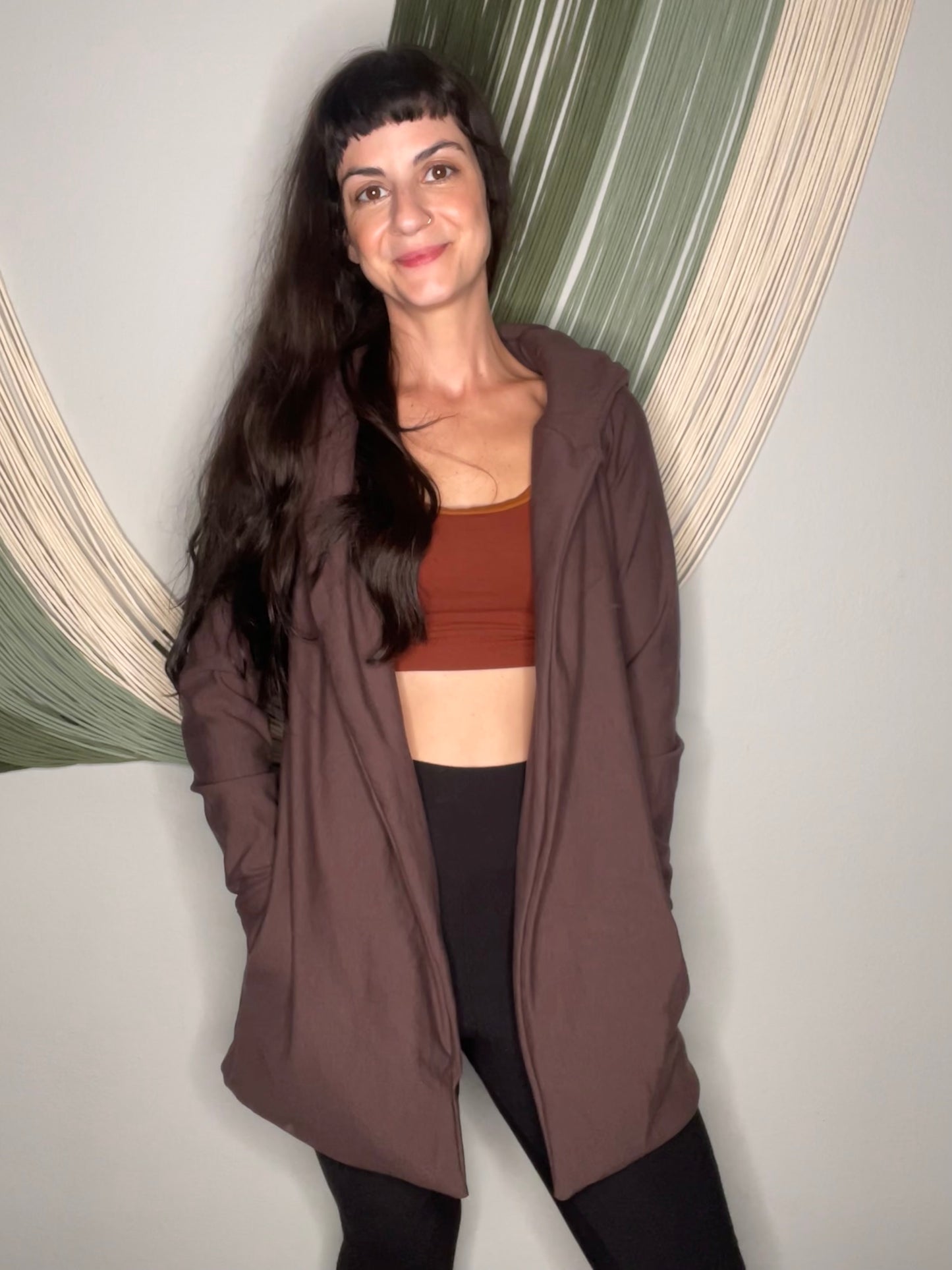 Ready To Ship EcoFriendly Bamboo Fleece Hooded Cardigan - with Pockets