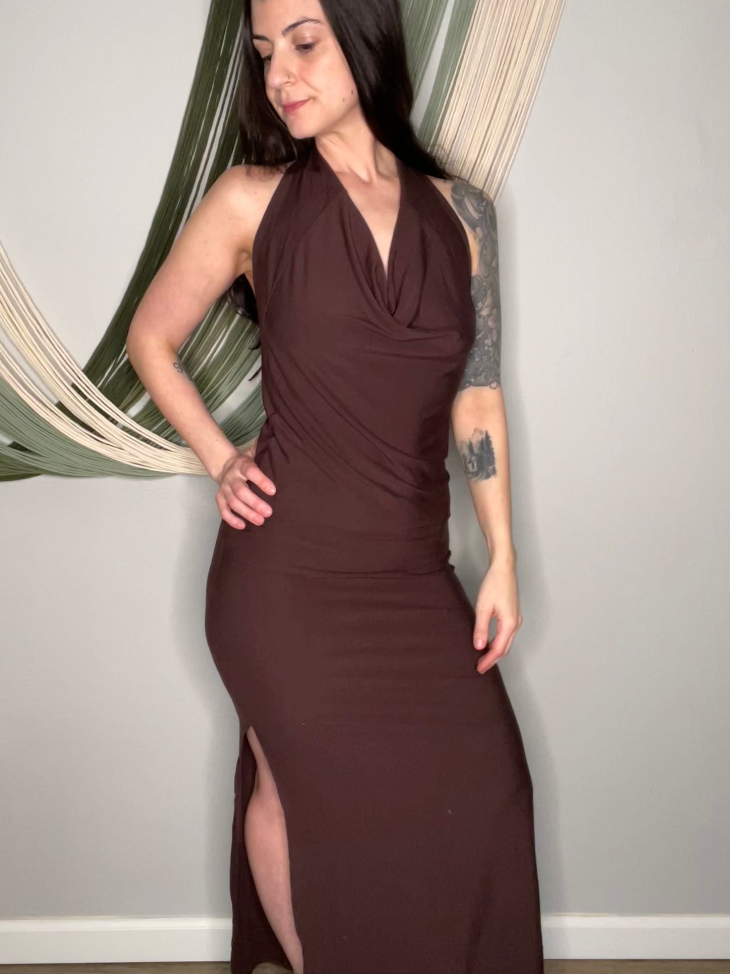EcoFriendly Bamboo Maxi Halter Dress
