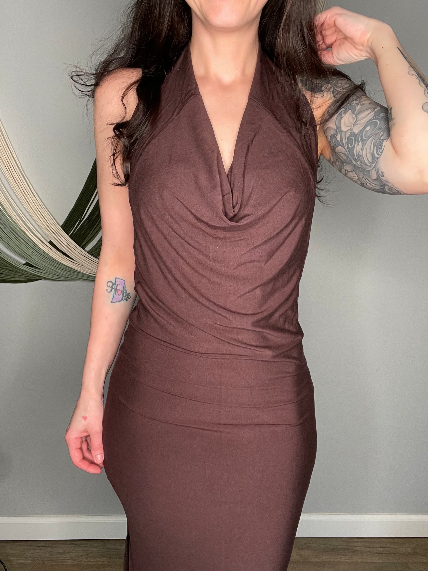 EcoFriendly Bamboo Maxi Halter Dress