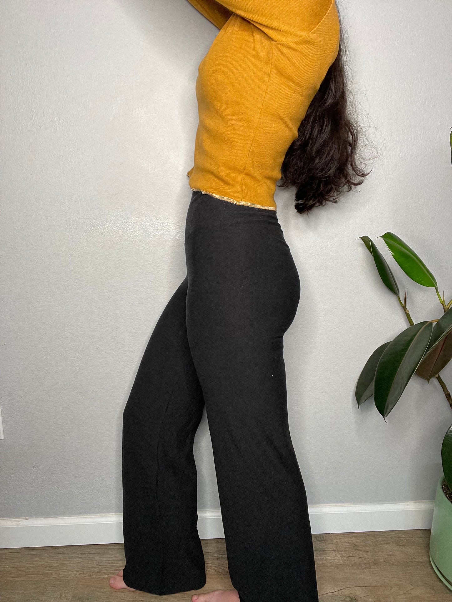 Ecofriendly Highwaisted Wide -Leg Bamboo Fleece Pants