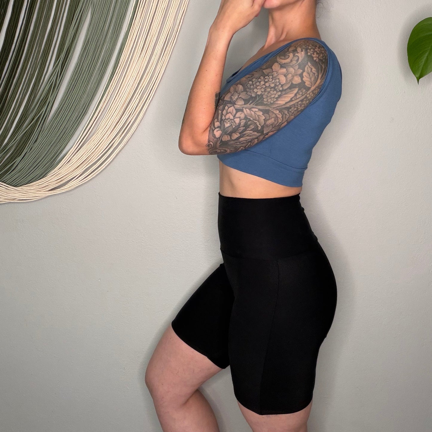 Handmade EcoFriendly Bamboo French Terry Seamless Back Bike Shorts