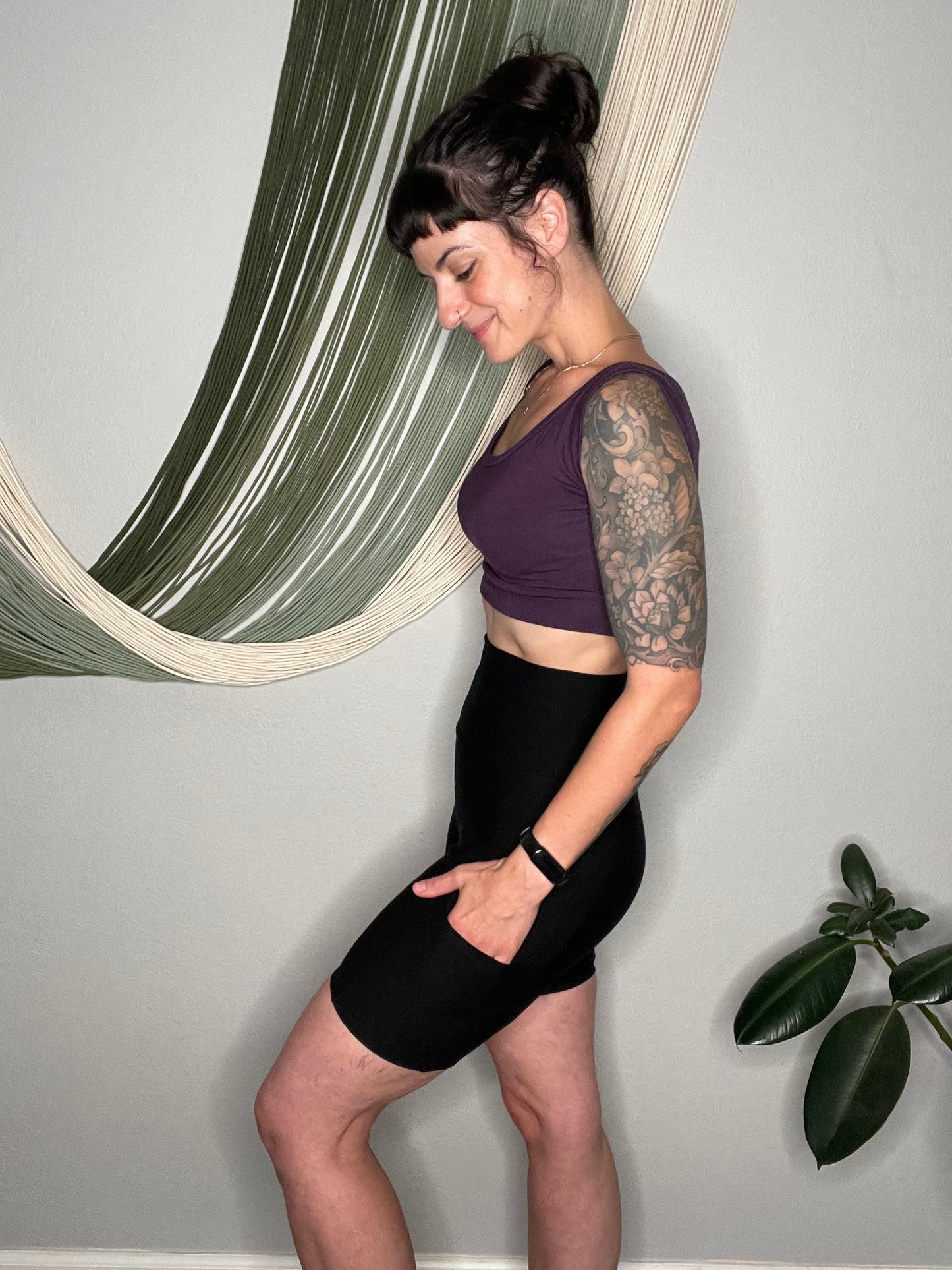 Handmade EcoFriendly Bamboo French Terry Bike Shorts + Pockets