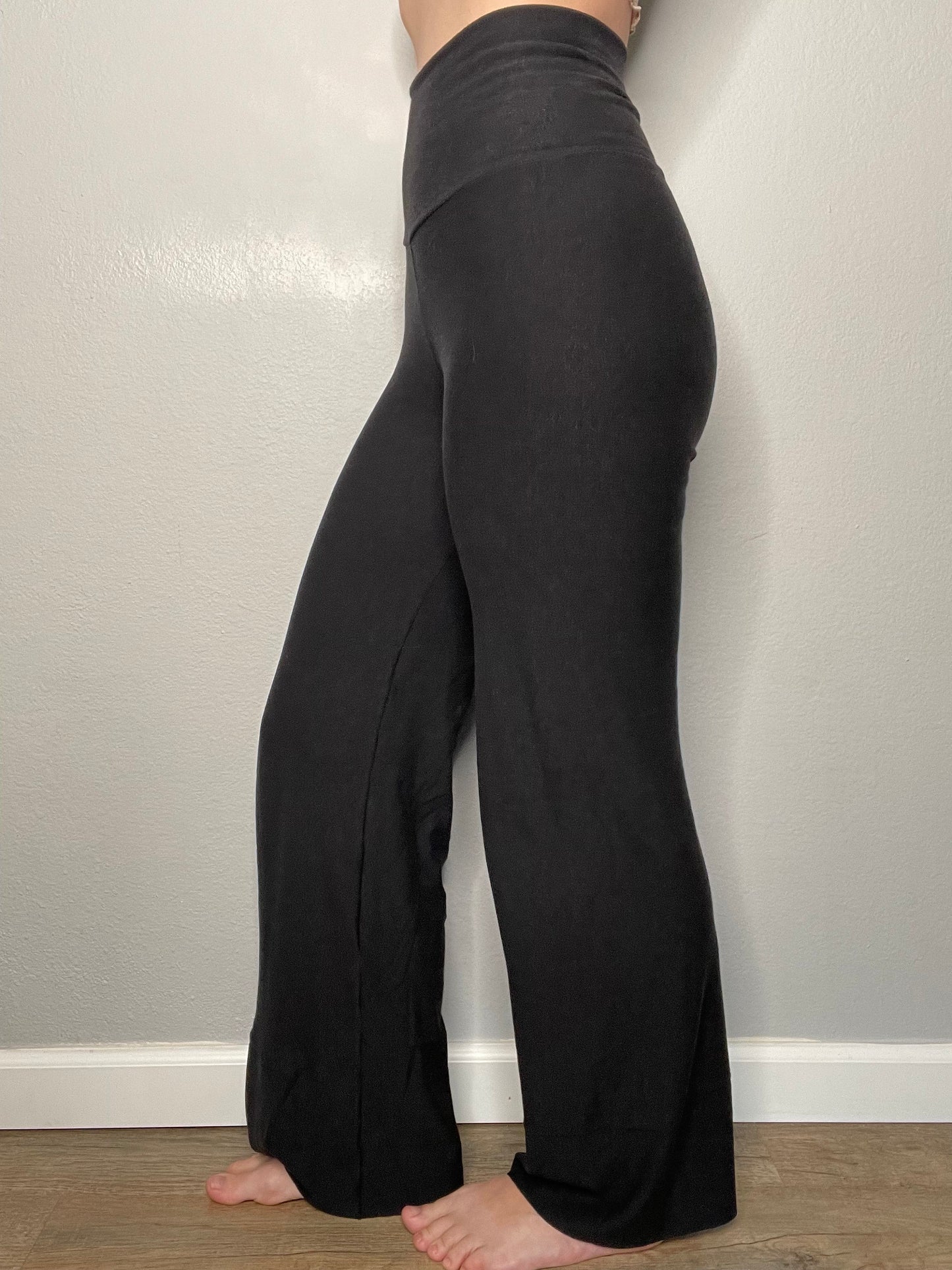 Ecofriendly Highwaisted Wide -Leg Bamboo Fleece Pants