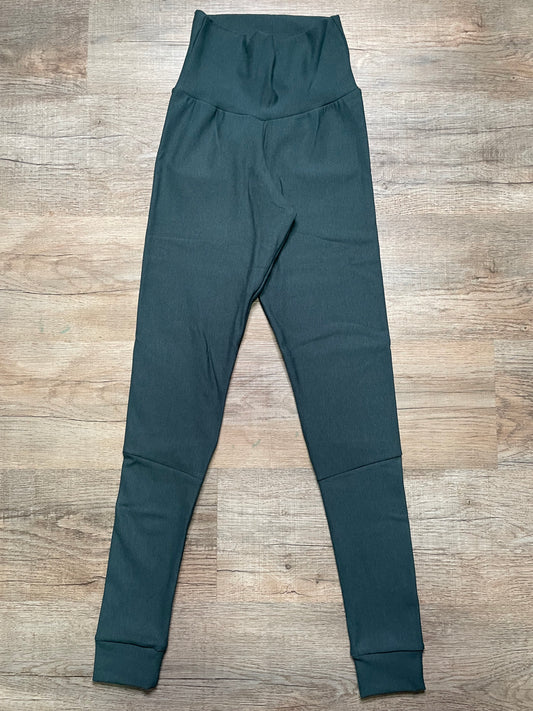 Handmade Dark Emerald Bamboo Fleece Leggings - Medium