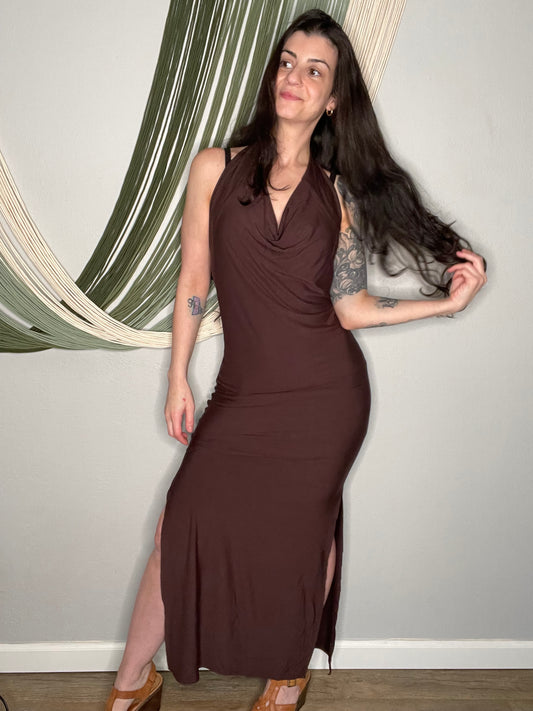 EcoFriendly Bamboo Halter Maxi Dress