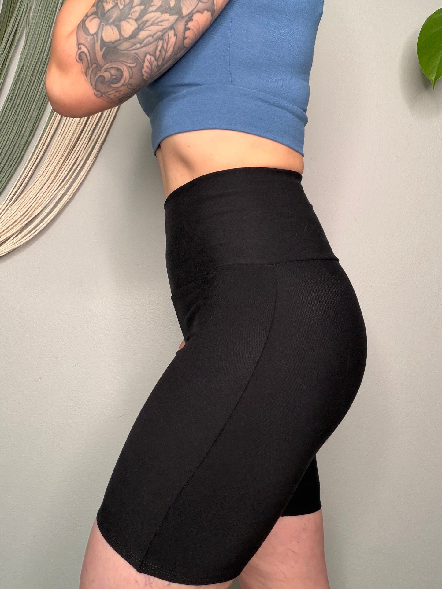 Handmade EcoFriendly Bamboo French Terry Seamless Back Bike Shorts