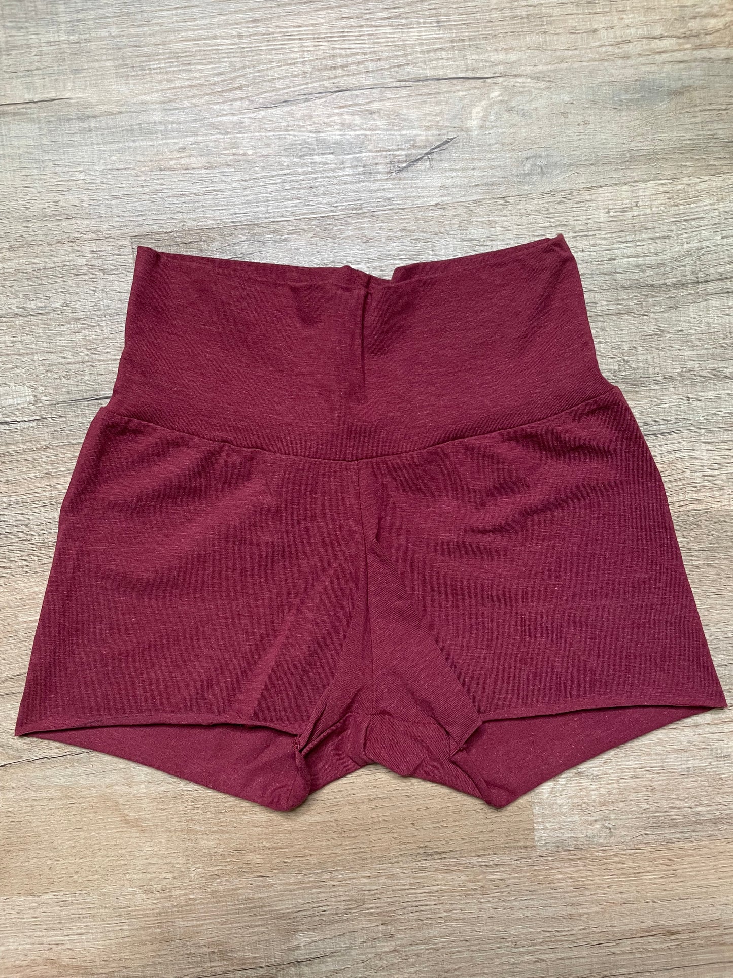 Maroon Highwaisted Hemp Lounge Shorts - Small