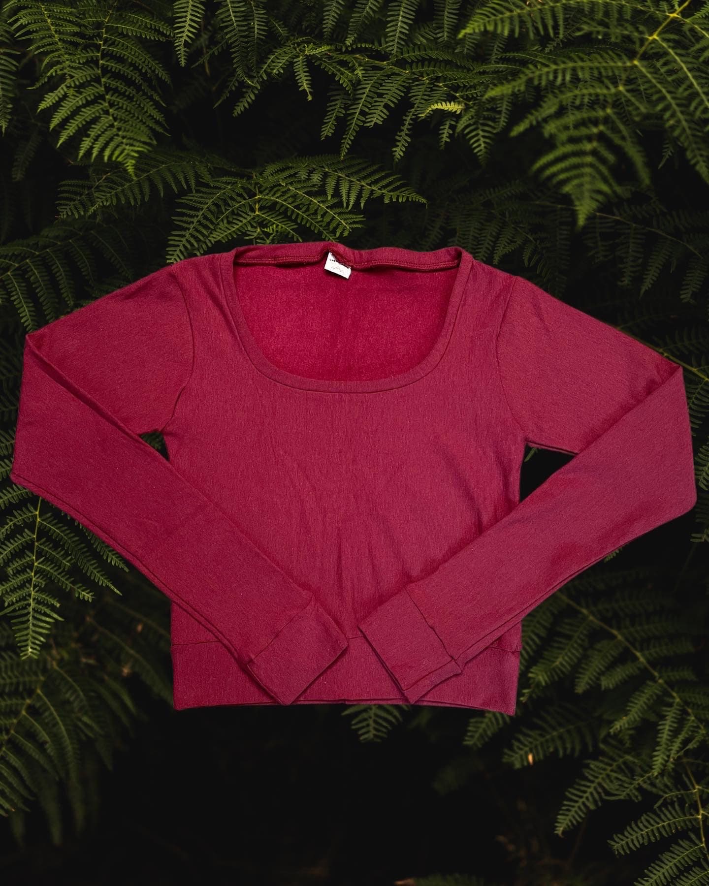 Eco-friendly Bamboo Fleece Long Sleeved Crop Top