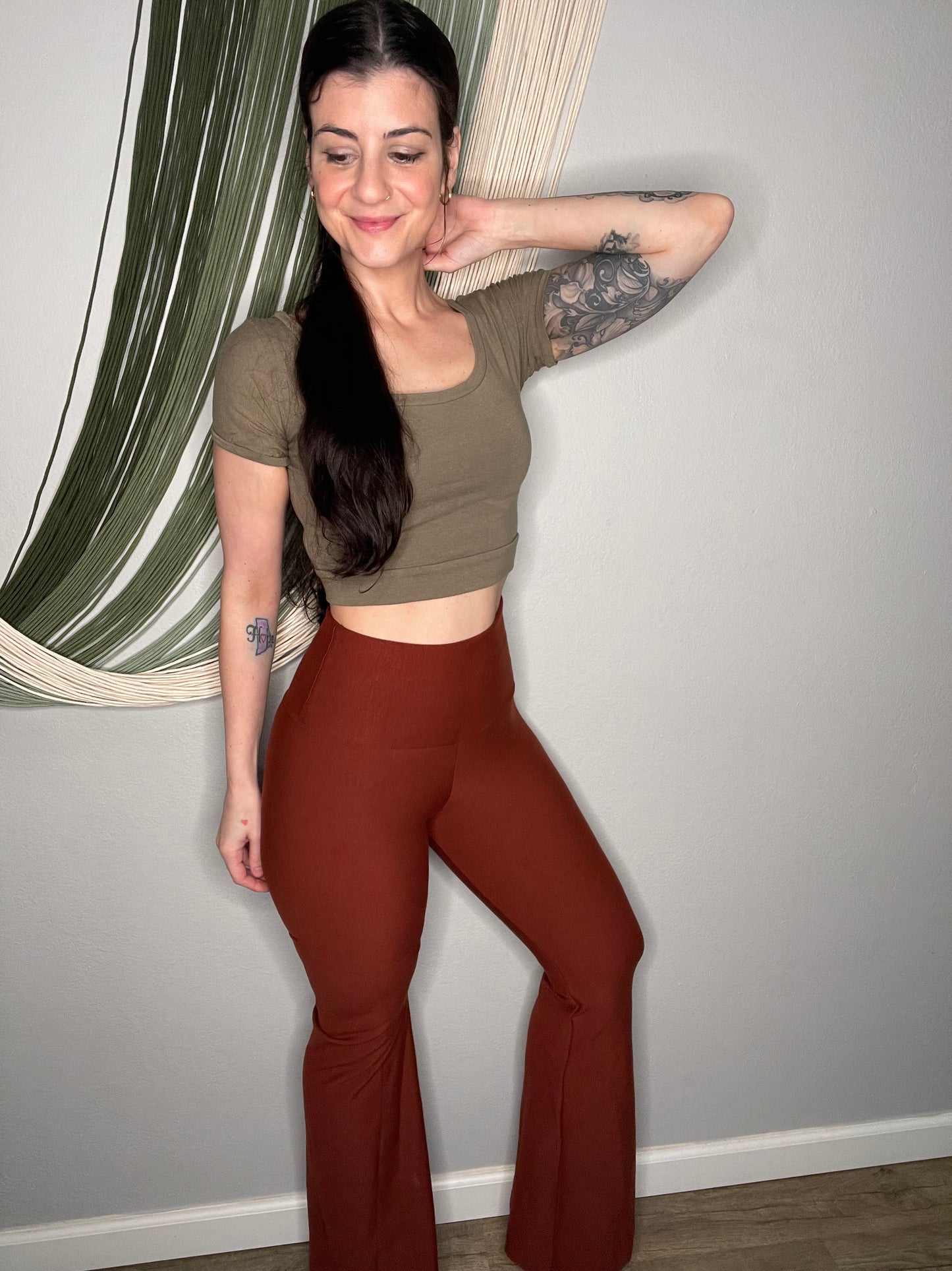 Ecofriendly Highwaisted Bamboo Fleece Flares