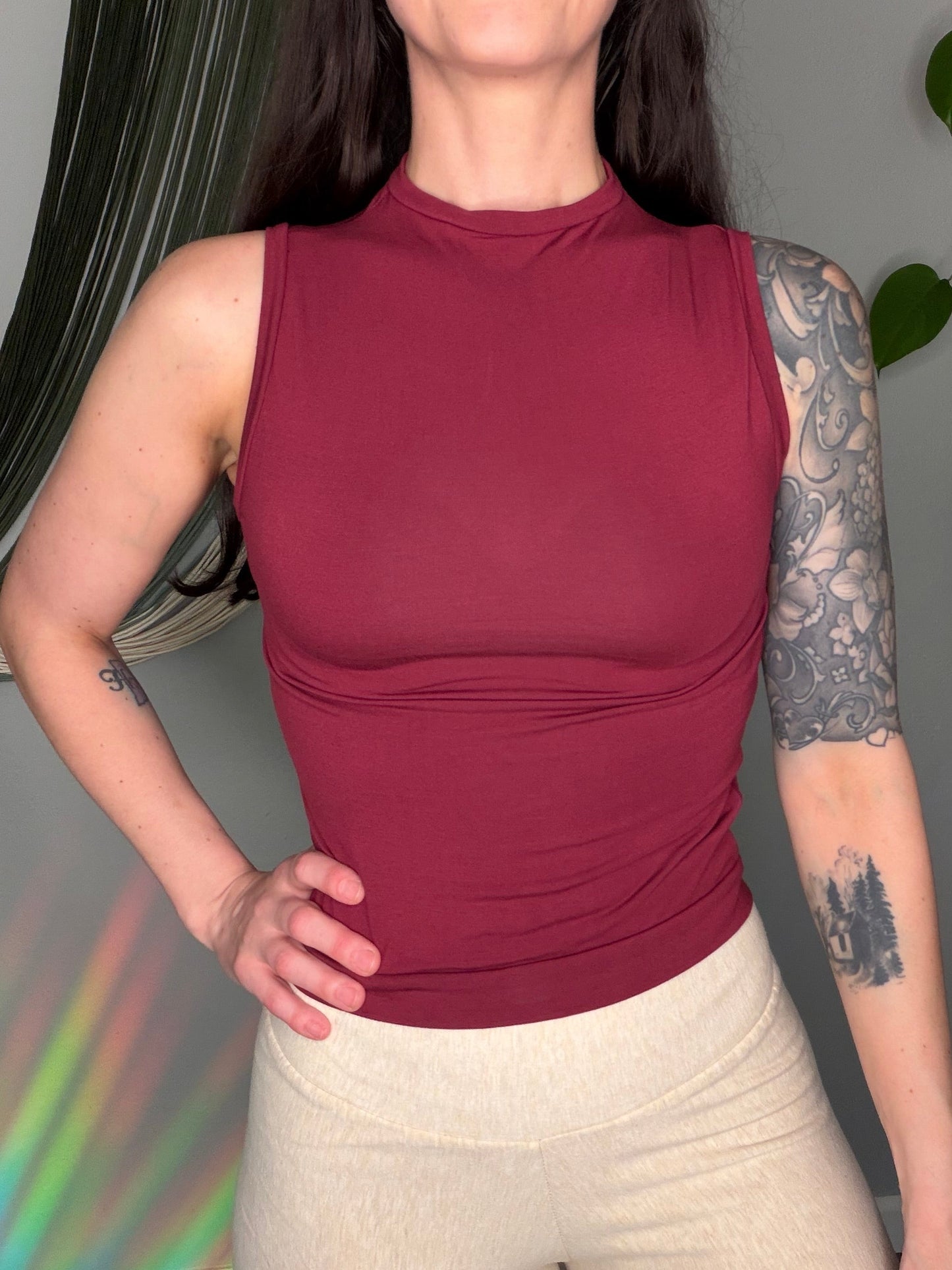 Handmade EcoFriendly Bamboo Mock Neck Tank