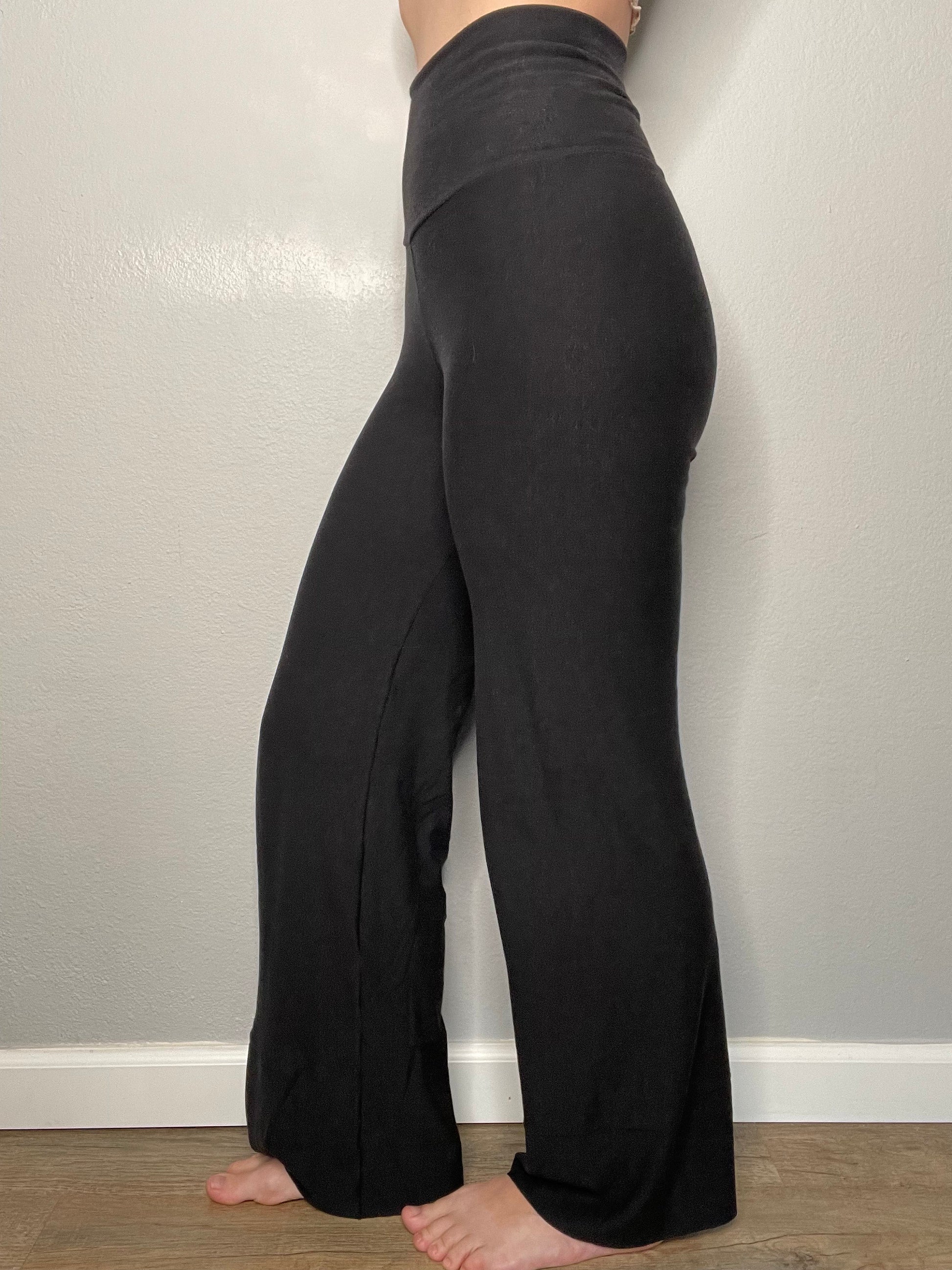 Terry Leggings Pants-Bamboo-Black-Women's Sustainable Ethical