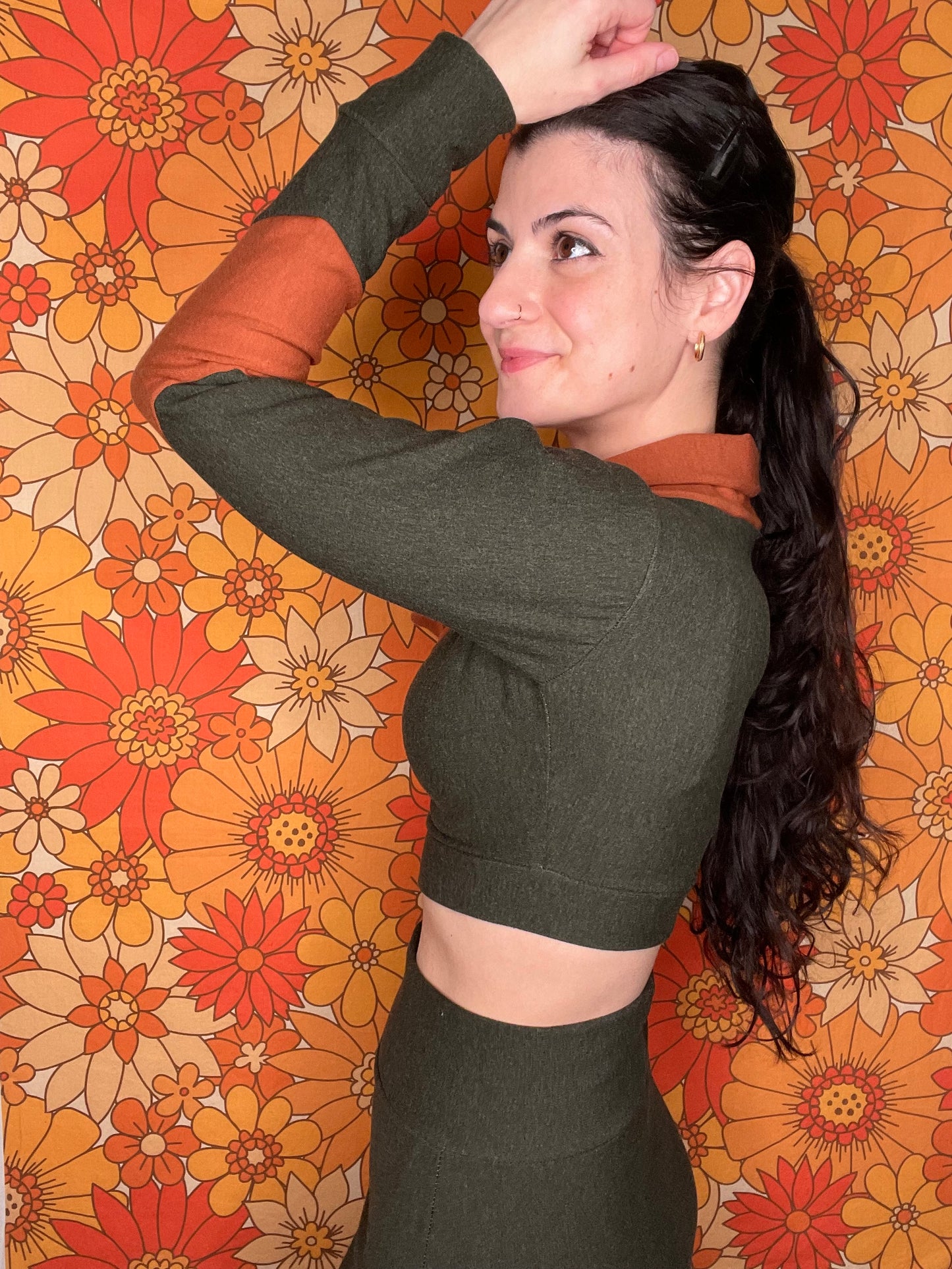 Bamboo Fleece Crop Top - Small