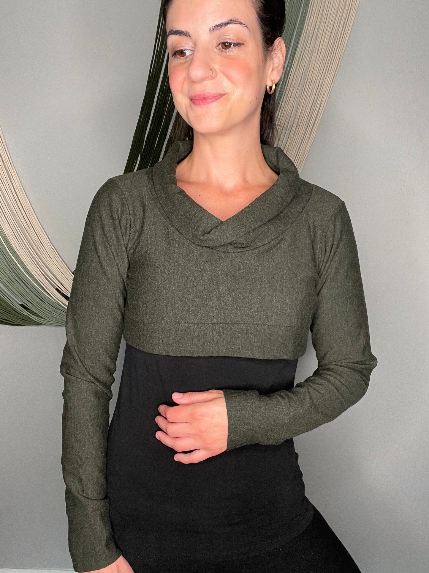 Bamboo Fleece Cowl Neck Shrug - Small-Medium