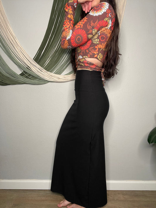 Ecofriendly High-waisted Fleece Maxi Skirt