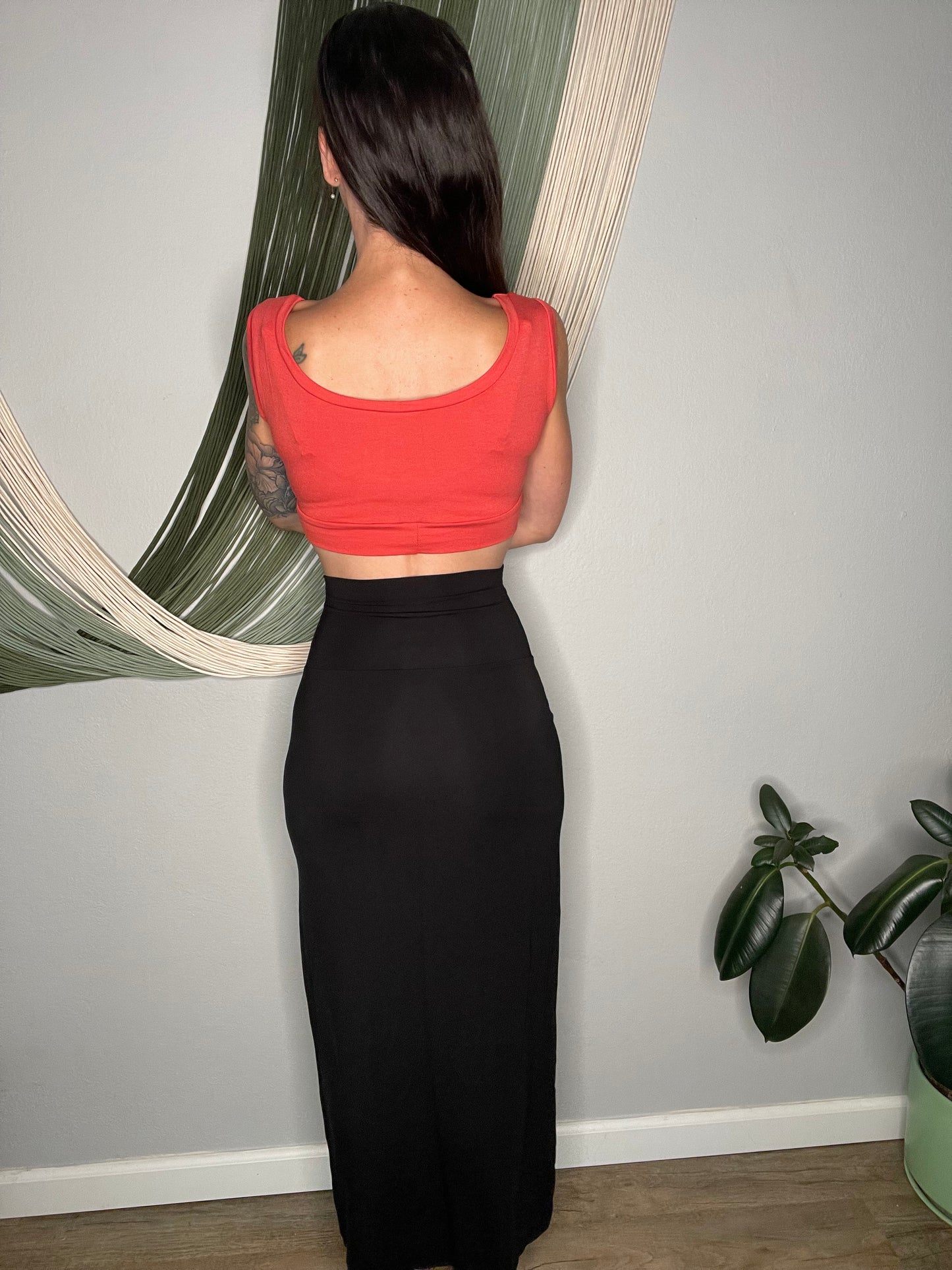 Ecofriendly, Highwaisted Jersey Maxi Skirt