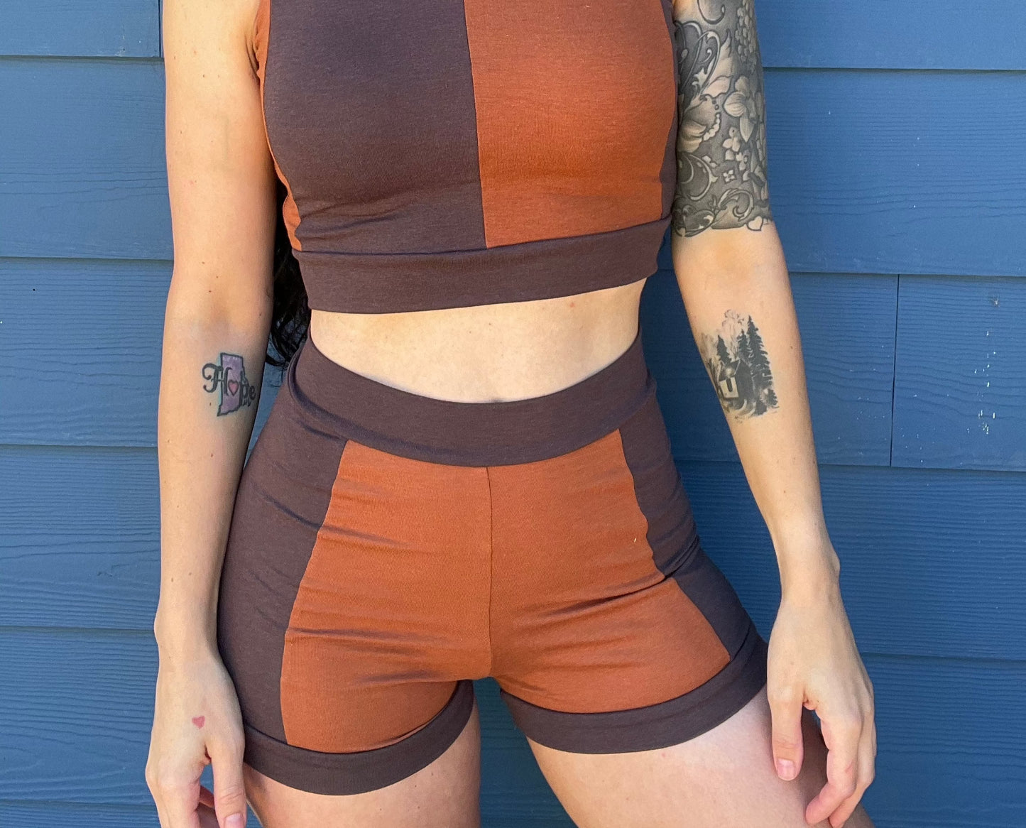 Rust & Coffee Jersey Shorts - Small