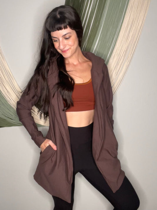Ready To Ship EcoFriendly Bamboo Fleece Hooded Cardigan - with Pockets