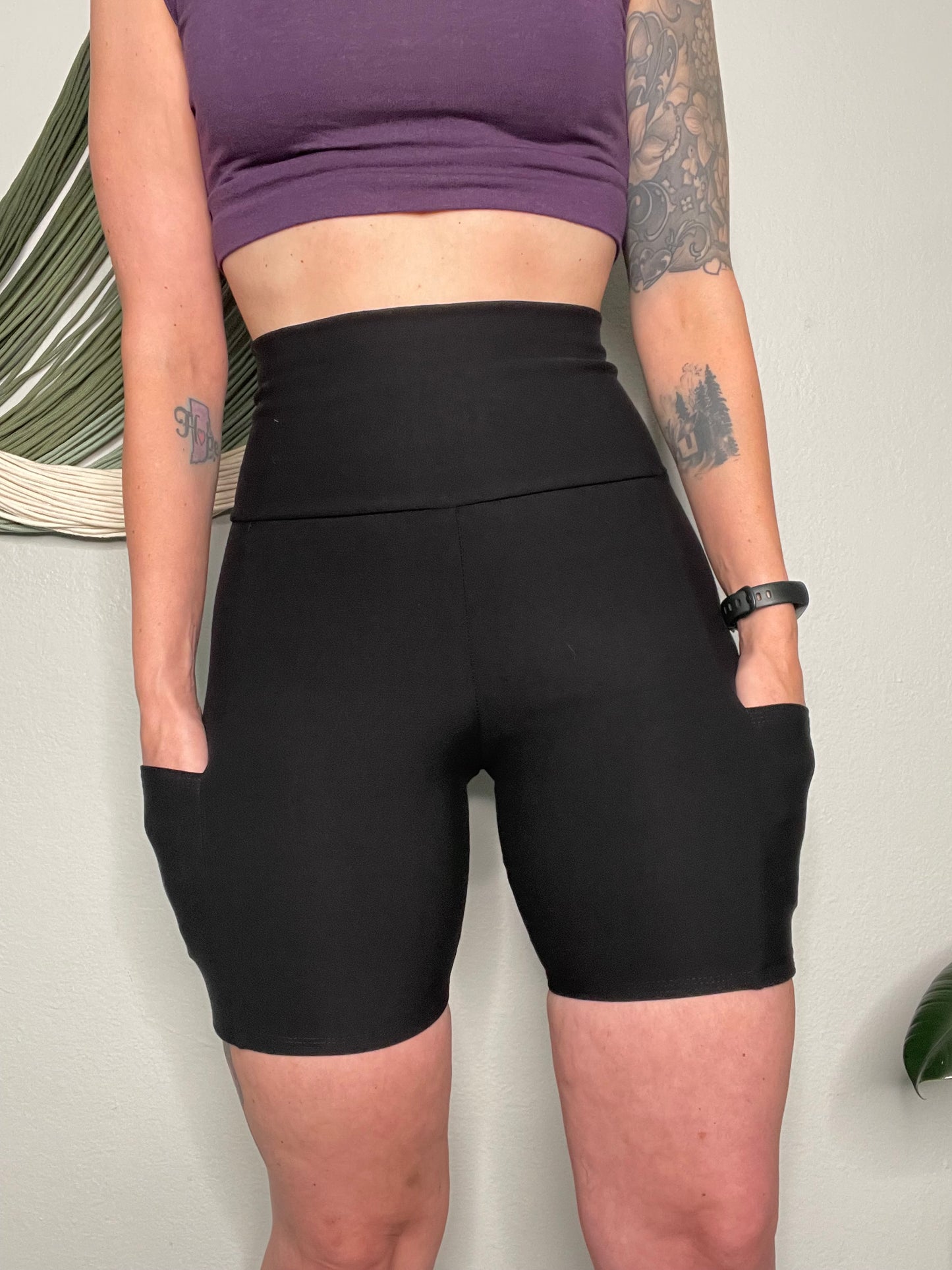 Handmade EcoFriendly Bamboo French Terry Bike Shorts + Pockets