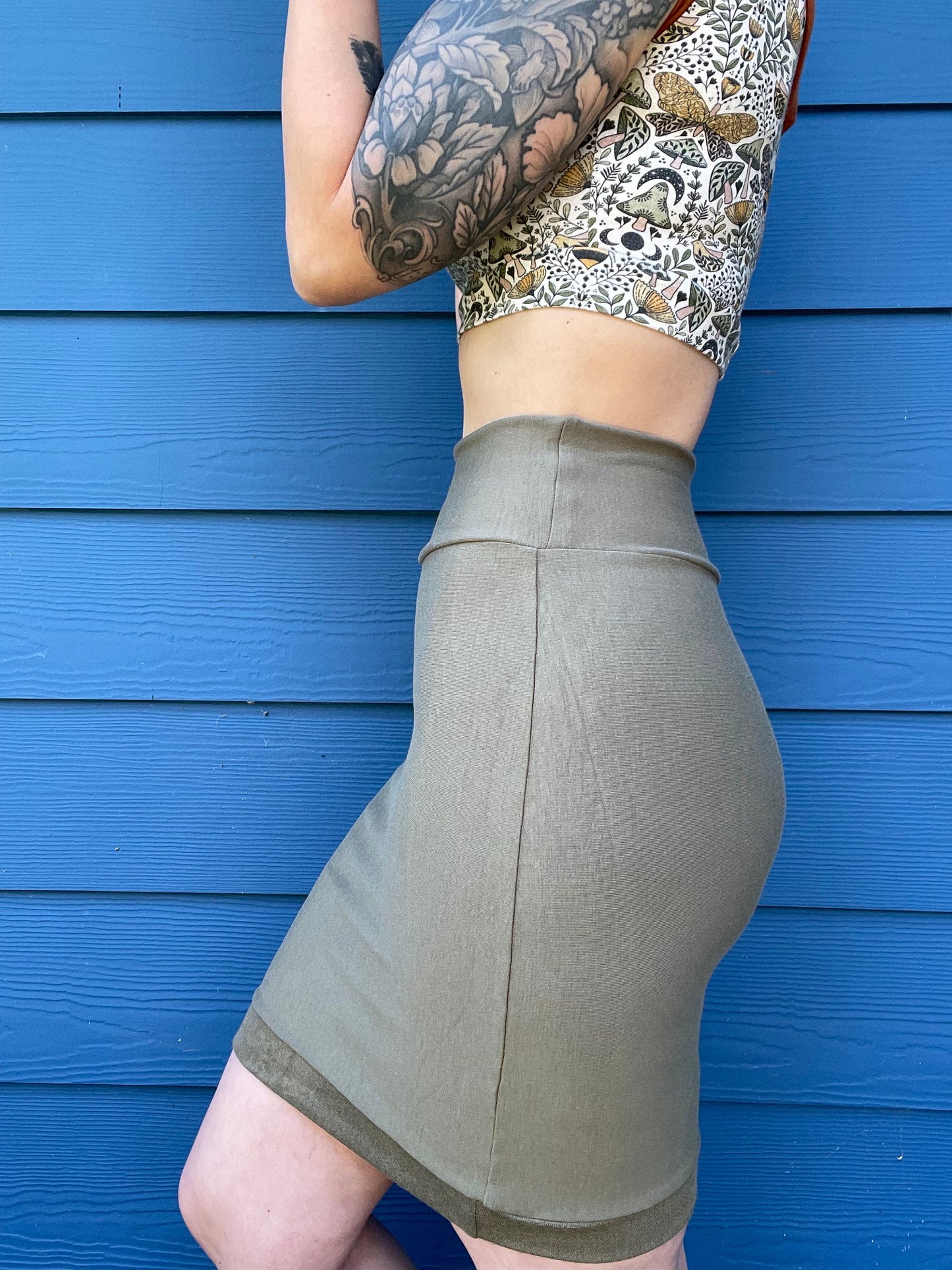 Ecofriendly Highwaisted Bamboo French Terry Skirt