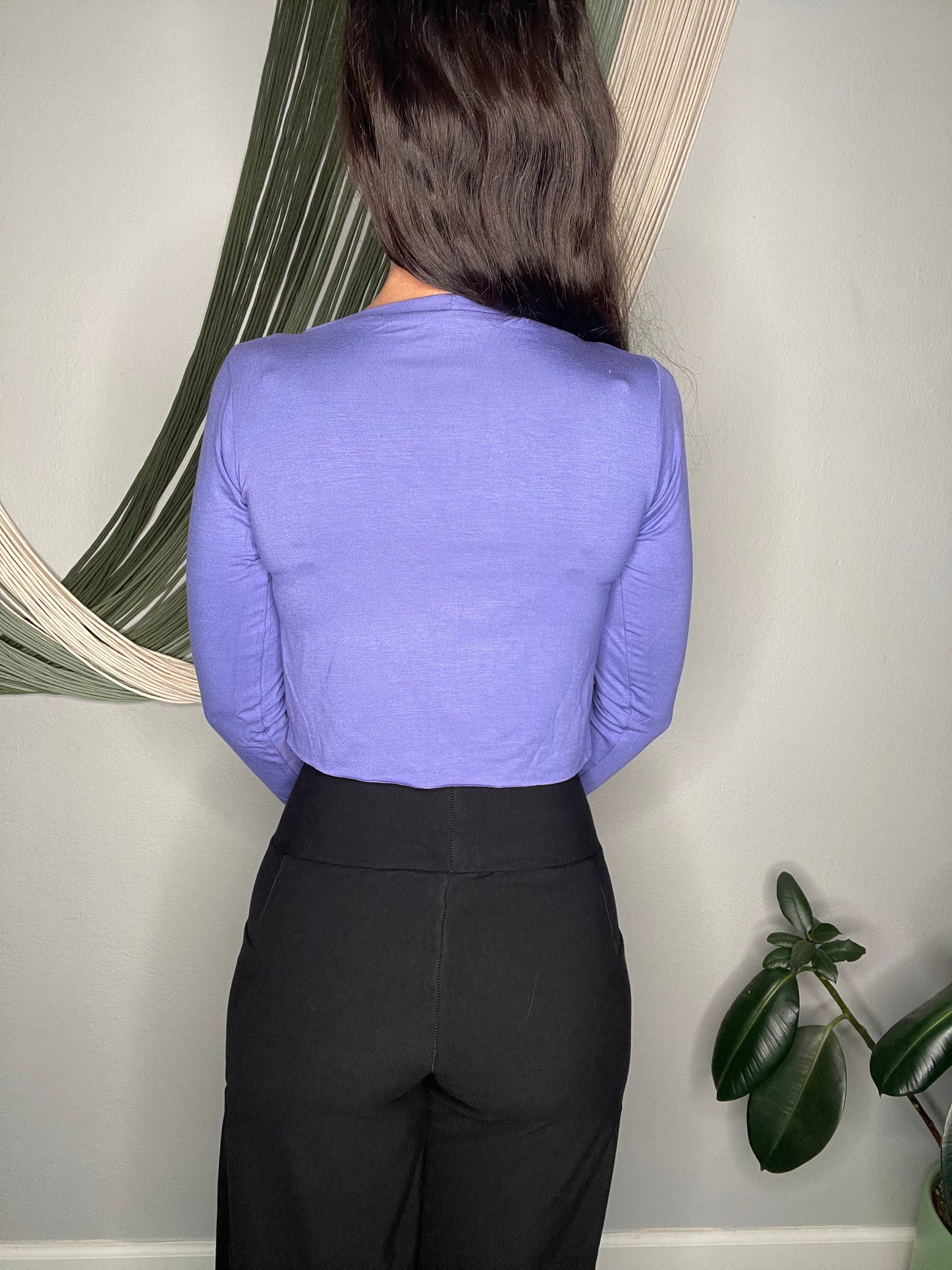 Handmade EcoFriendly Bamboo Long-Sleeve Crop Top Tee