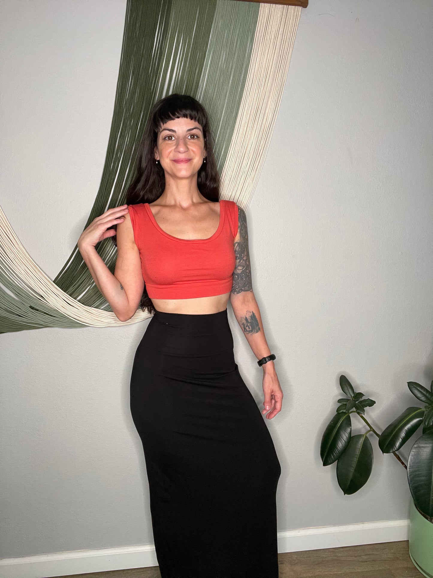 Ecofriendly, Highwaisted Jersey Maxi Skirt