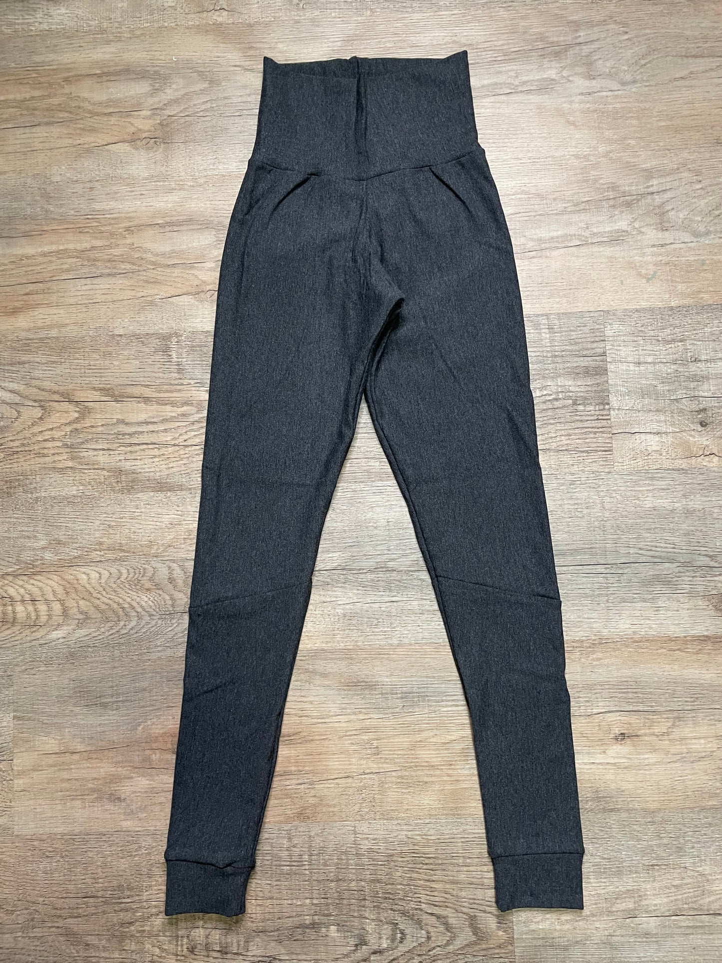 Handmade Dark Heather Gray Bamboo Fleece Leggings - Small