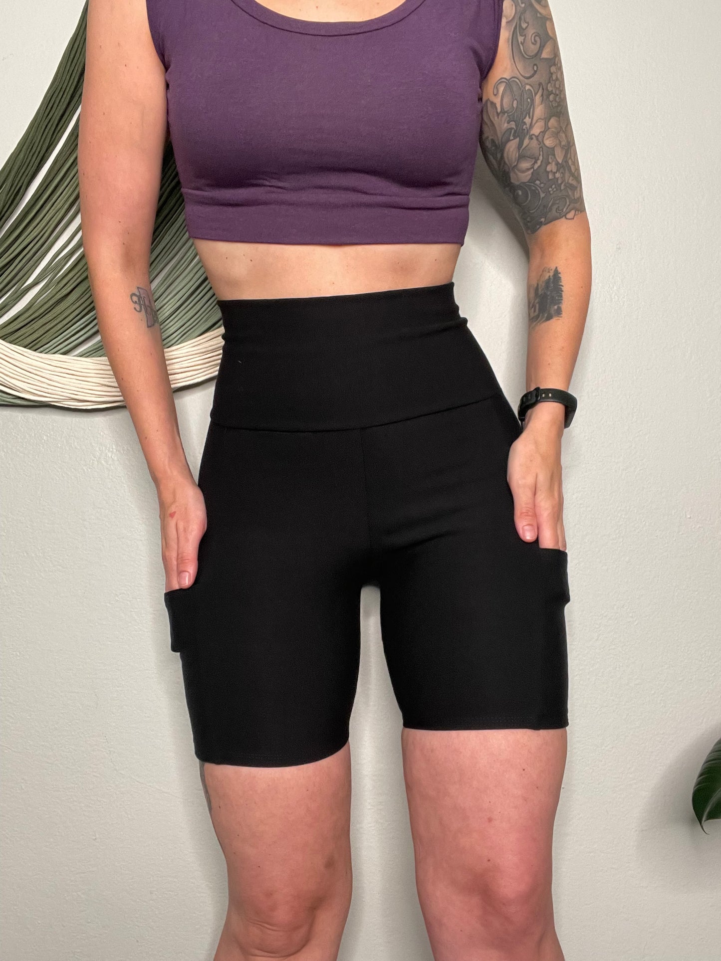 Handmade EcoFriendly Bamboo French Terry Bike Shorts + Pockets