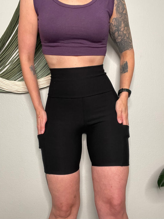 Handmade EcoFriendly Bamboo French Terry Bike Shorts + Pockets