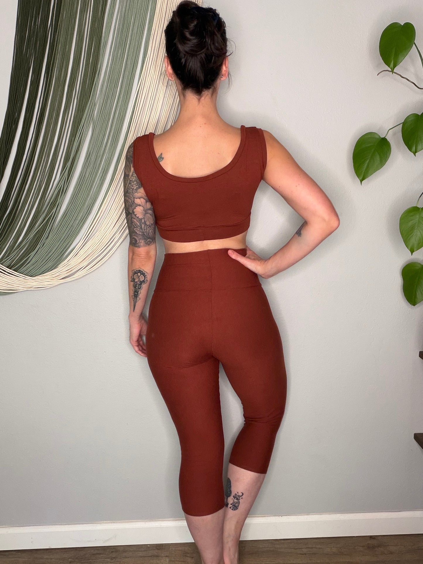 EcoFriendly High-Waisted Bamboo French Terry Capris