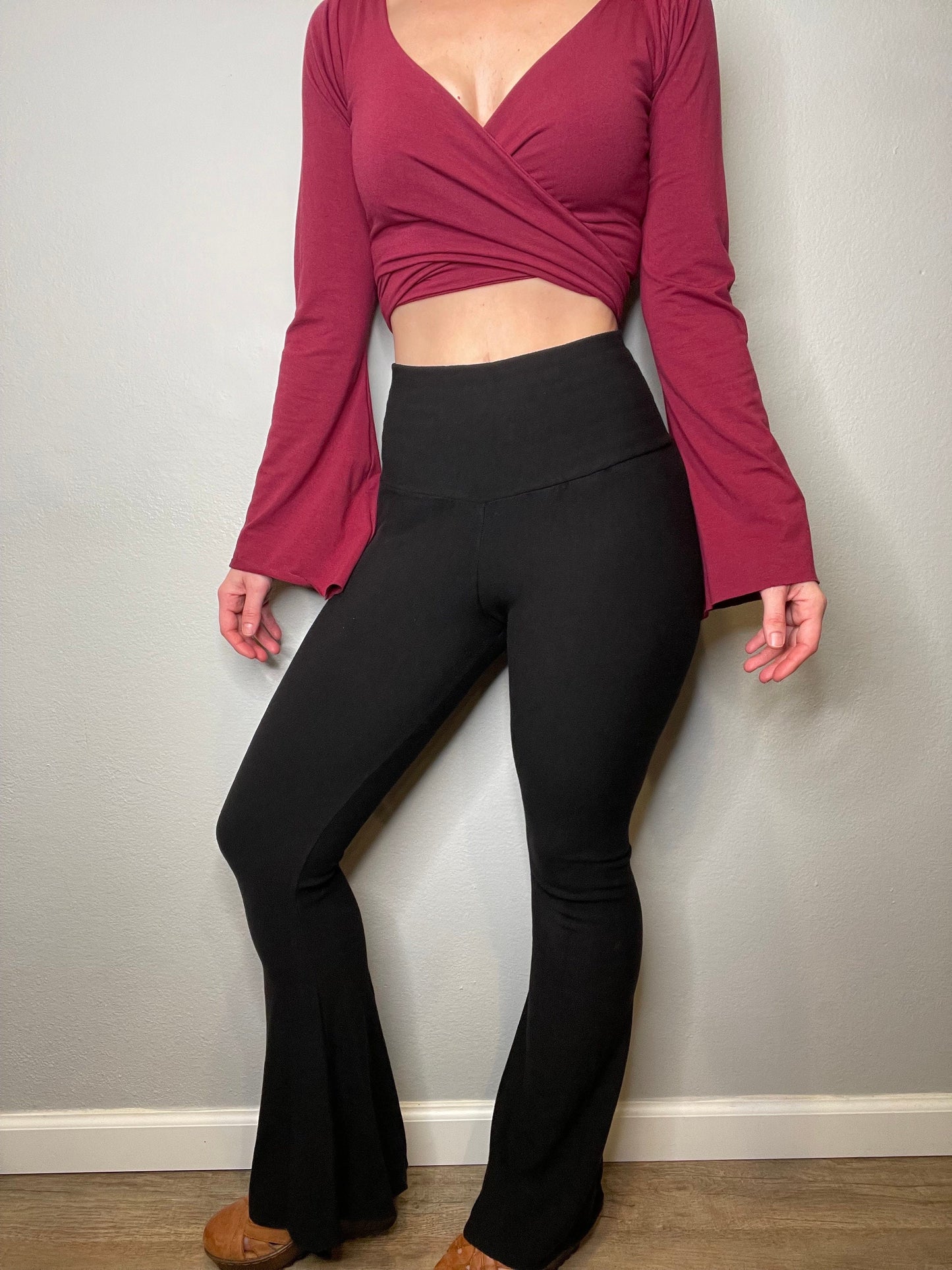 Ecofriendly Highwaisted Bamboo French Terry Flares