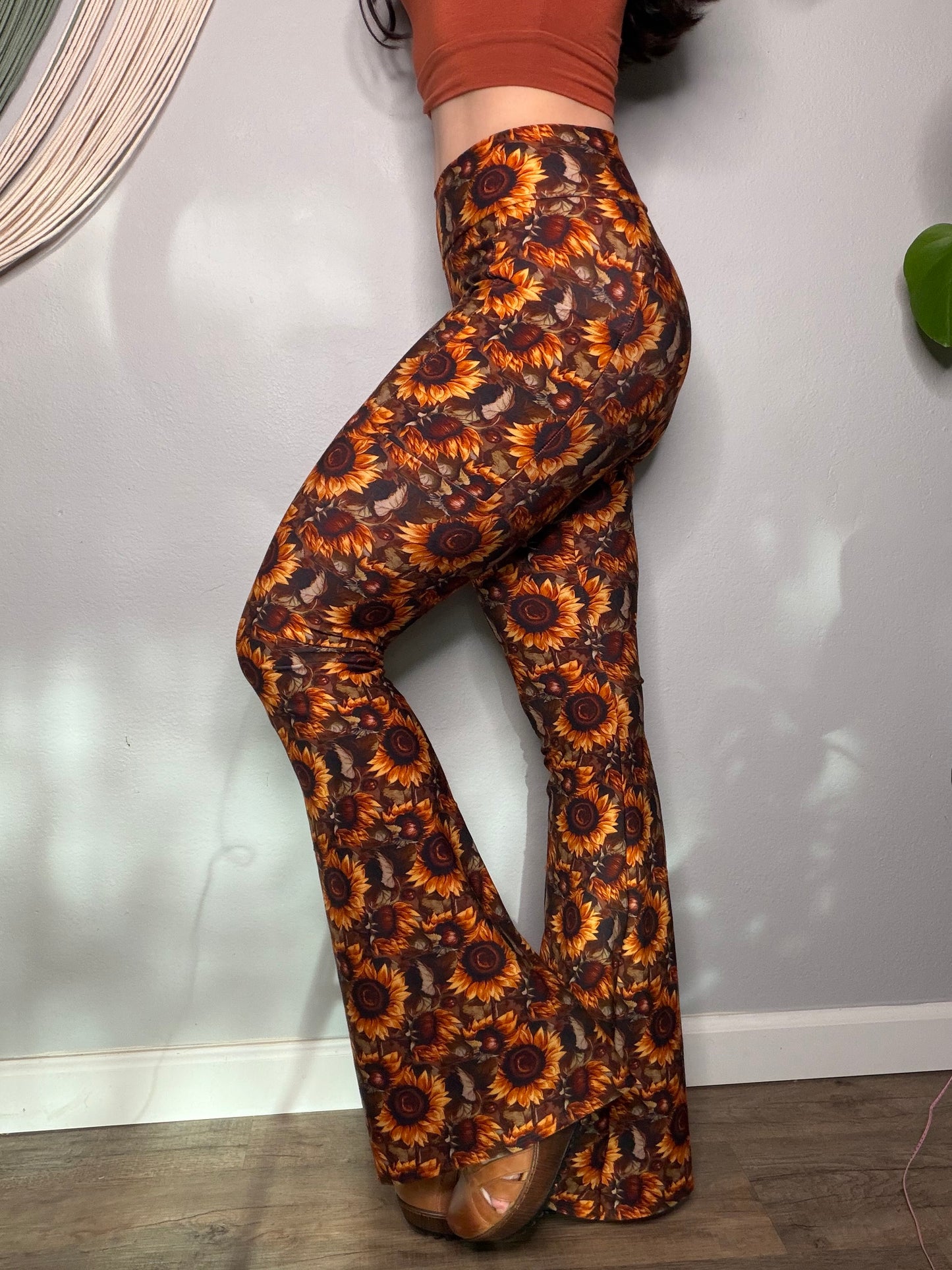 Handmade Ecofriendly Bamboo French Terry Flares With Print + Pockets