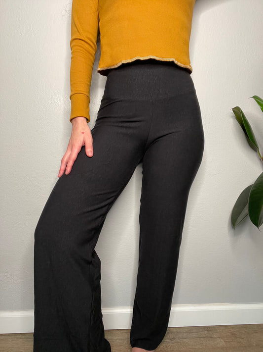 Ecofriendly Highwaisted Wide-Leg Bamboo French Terry Pants