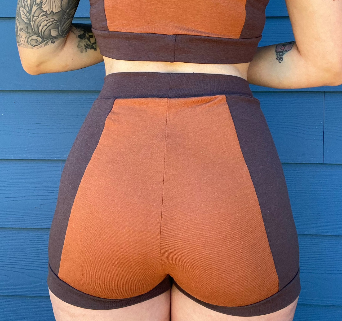 Rust & Coffee Jersey Shorts - Small