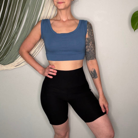 Handmade EcoFriendly Bamboo French Terry Seamless Back Bike Shorts