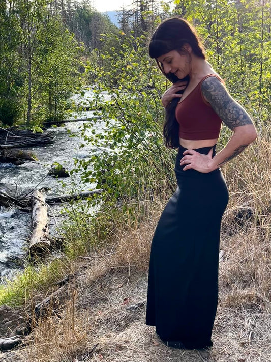 Ecofriendly Highwaisted French Terry Maxi Skirt
