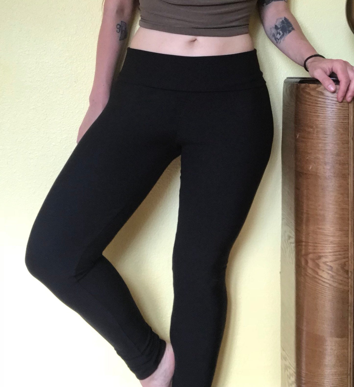 EcoFriendly High-Waisted Bamboo French Terry Stretch Yoga Pants