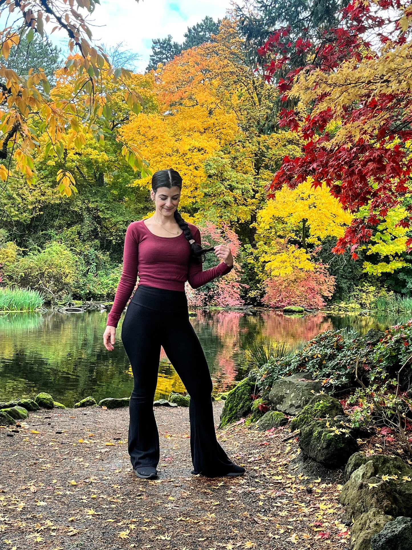 Ecofriendly Highwaisted Bamboo Fleece Flares