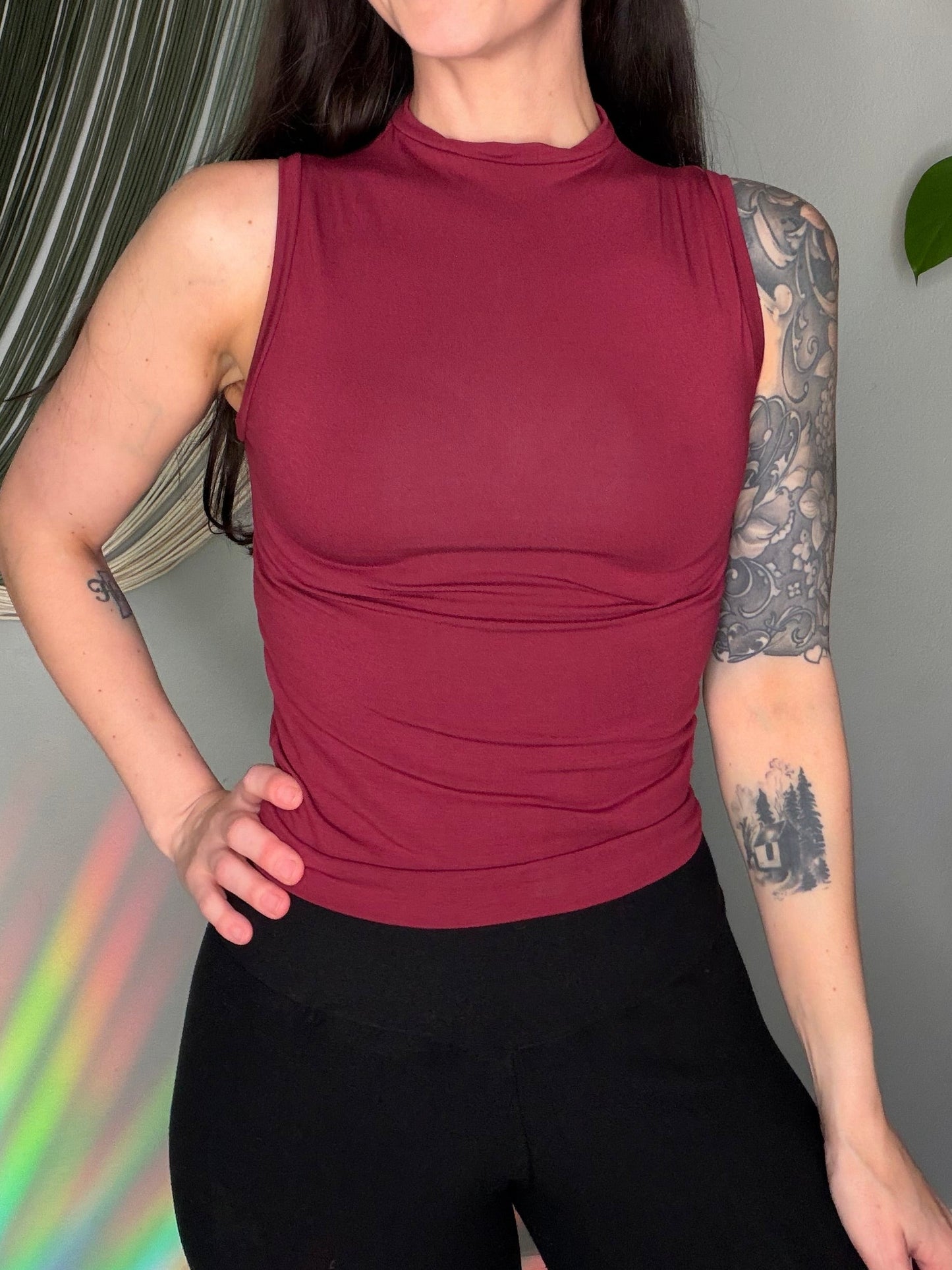Handmade EcoFriendly Bamboo Mock Neck Tank