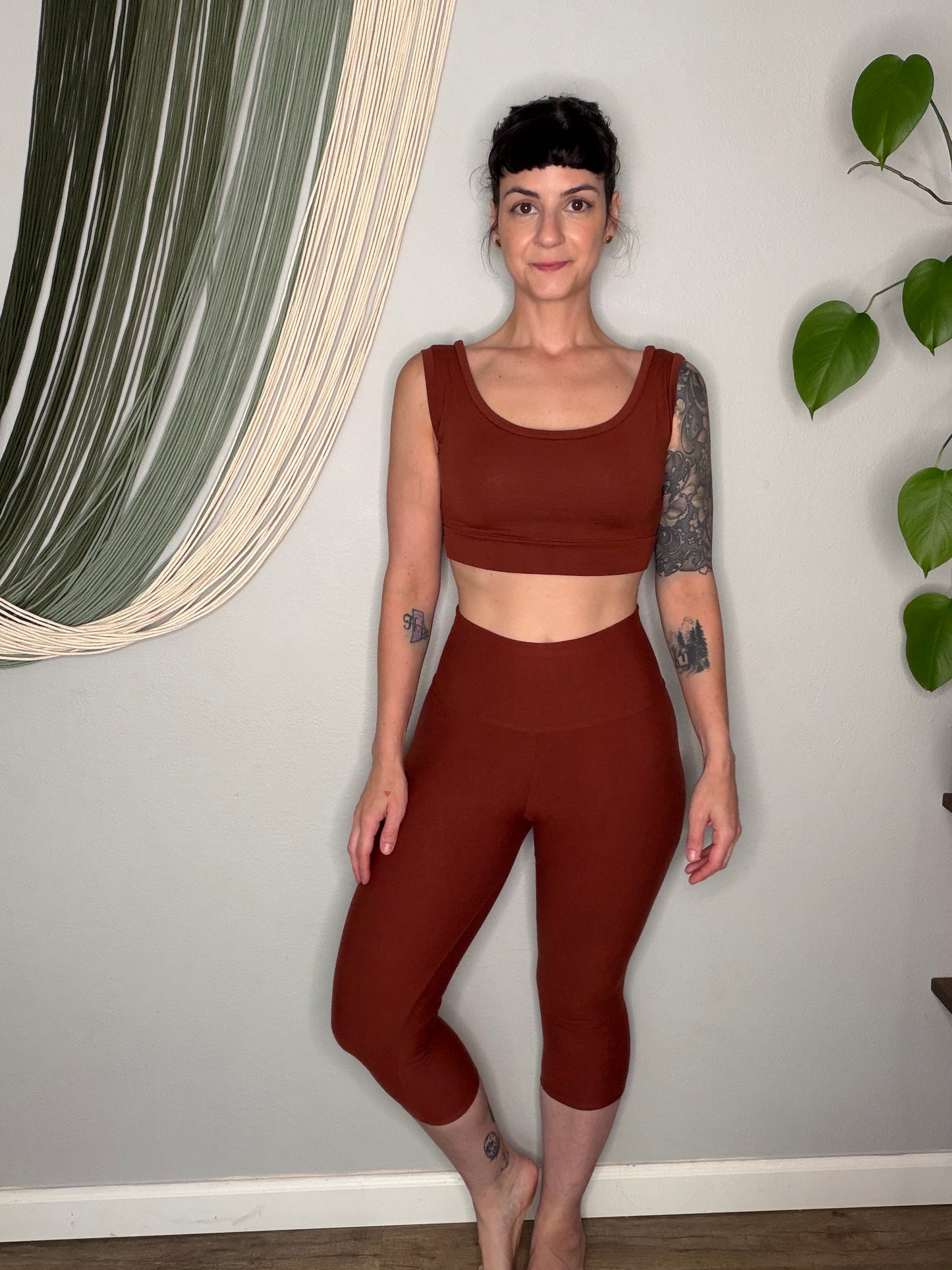 EcoFriendly High-Waisted Bamboo French Terry Capris