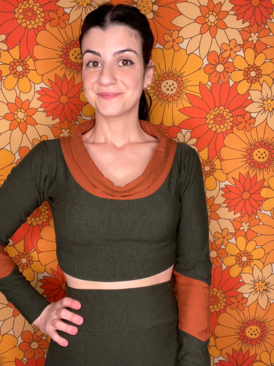 Bamboo Fleece Crop Top - Small