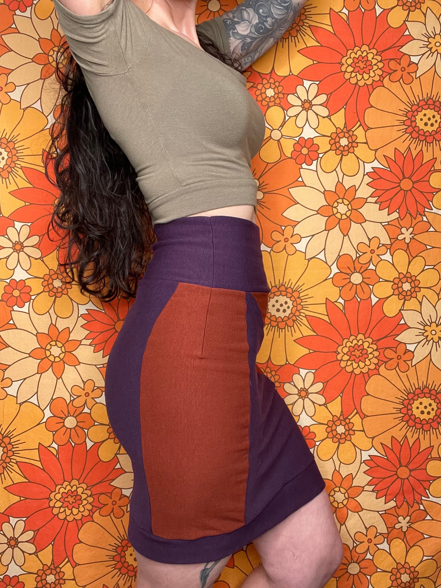 High-waisted Bamboo Fleece Skirt - Small