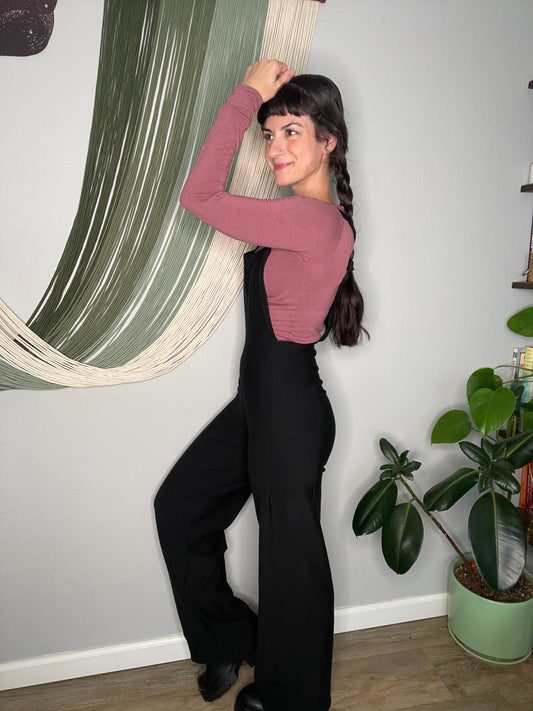 EcoFriendly Bamboo Fleece Wide-Leg Overalls