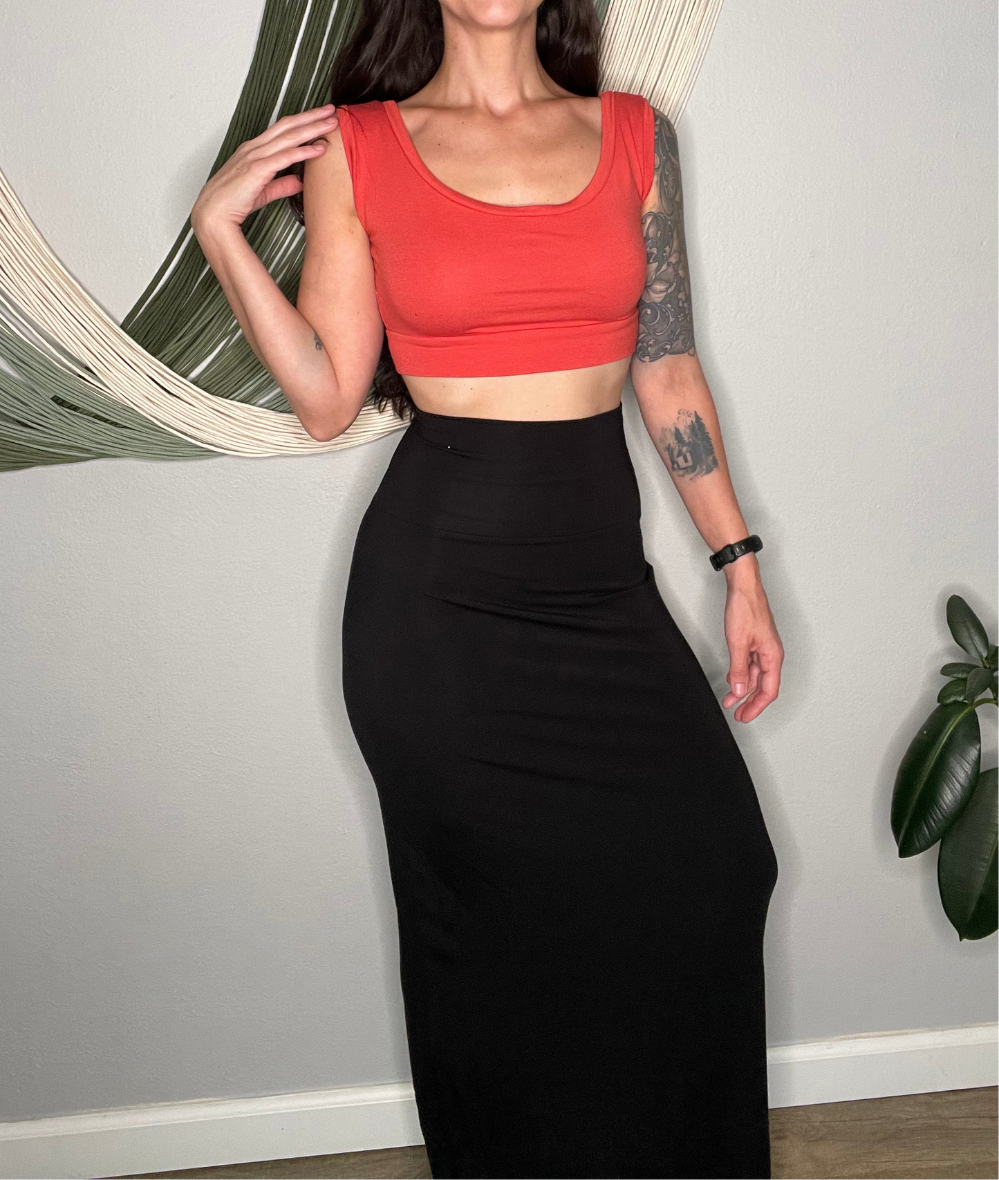 Ecofriendly, Highwaisted Jersey Maxi Skirt