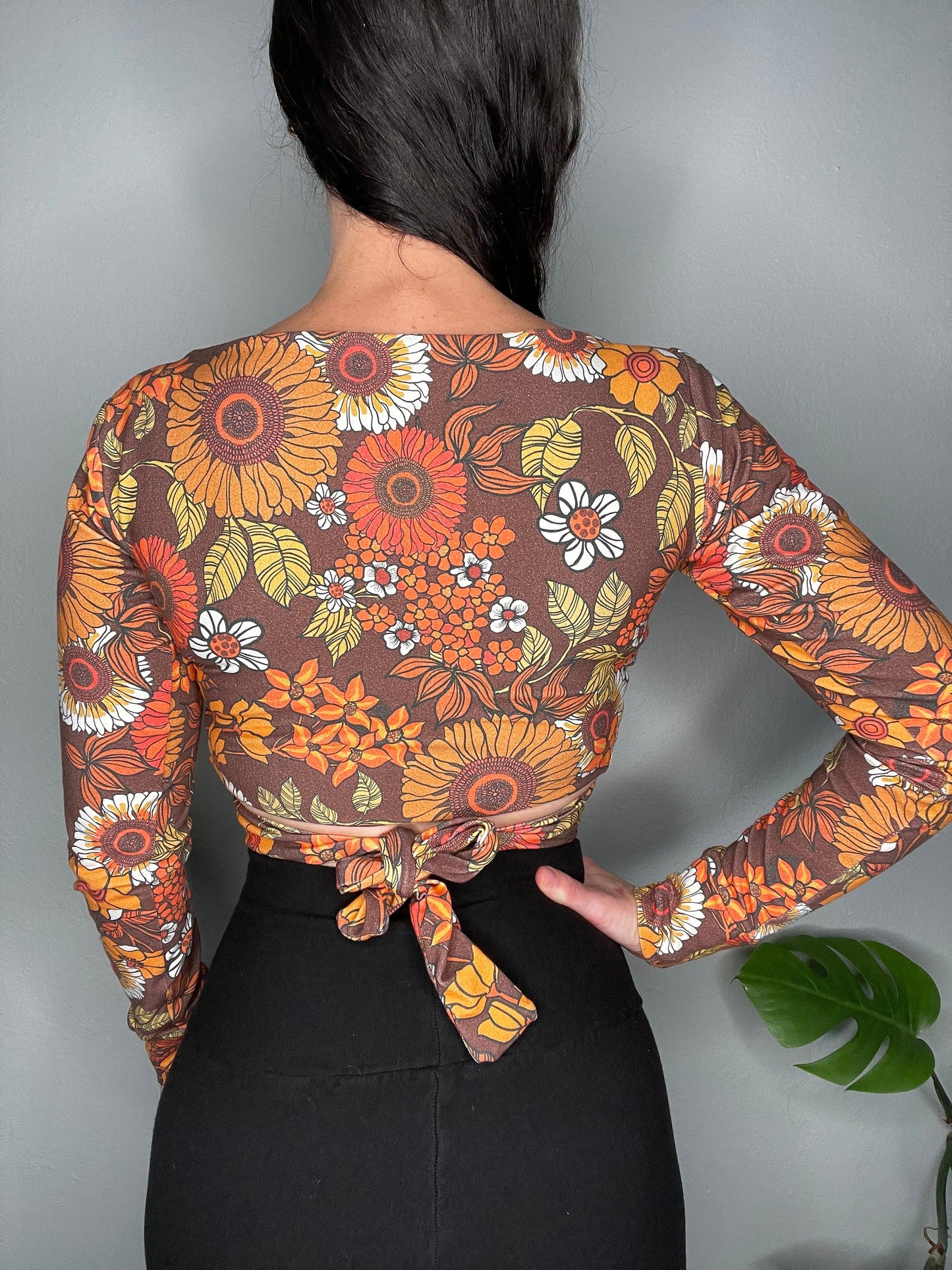 Ready To Ship Floral Wrap Top - Extra Small