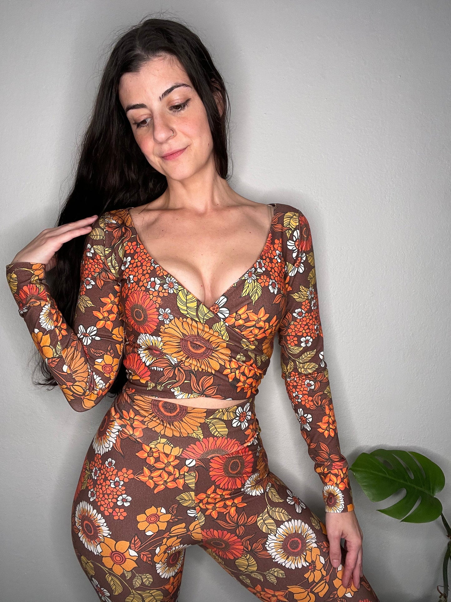 Ready To Ship Floral Wrap Top - Extra Small