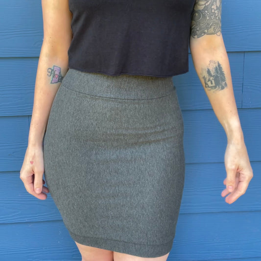 Dark Heather Gray Fleece Skirt - Small