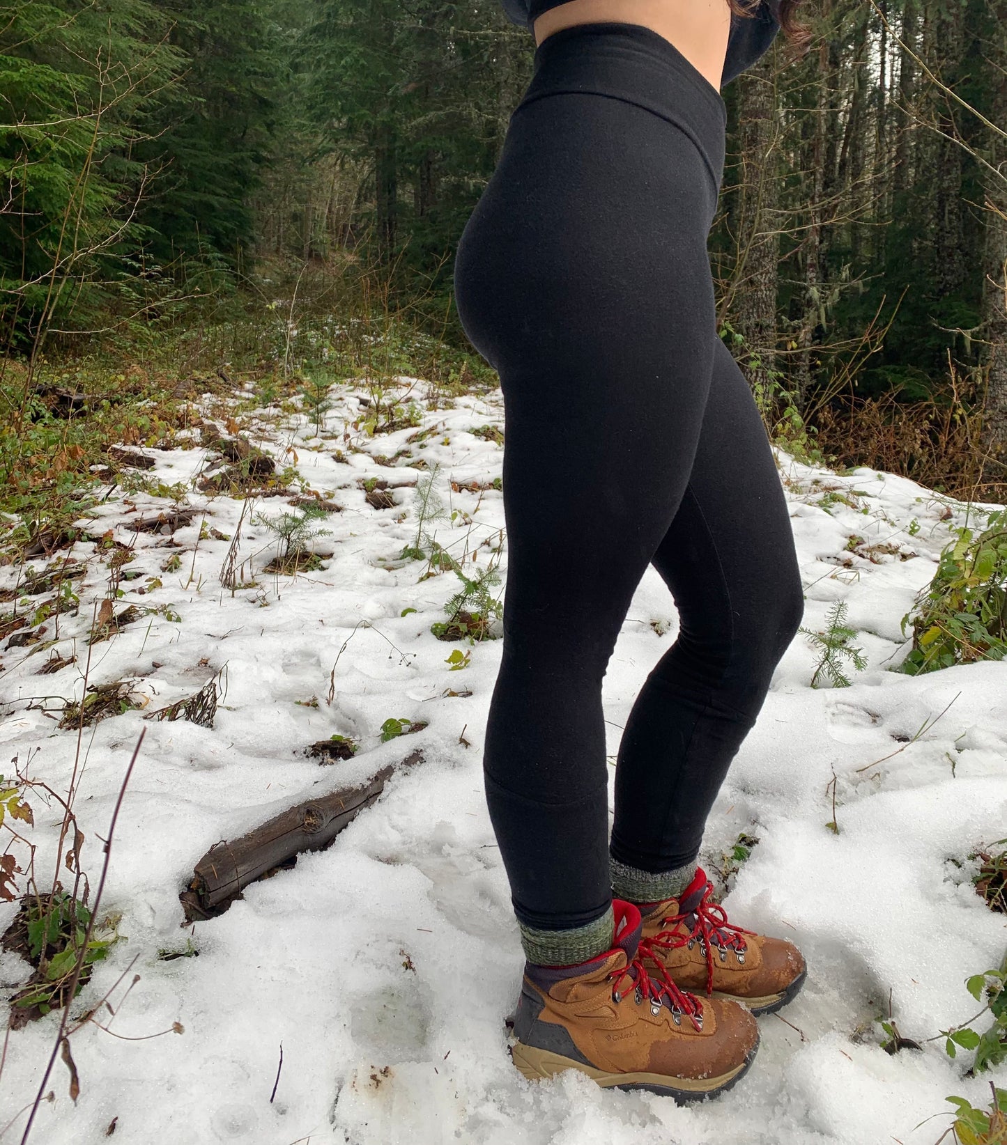 Handmade Lake Heather Bamboo Fleece Leggings - Small