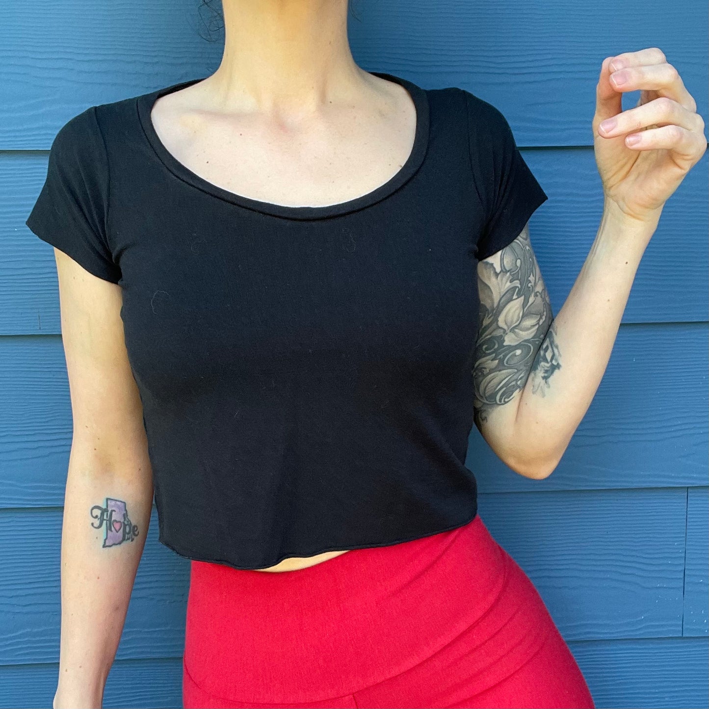 Black Bamboo Crop Top - XXSmall