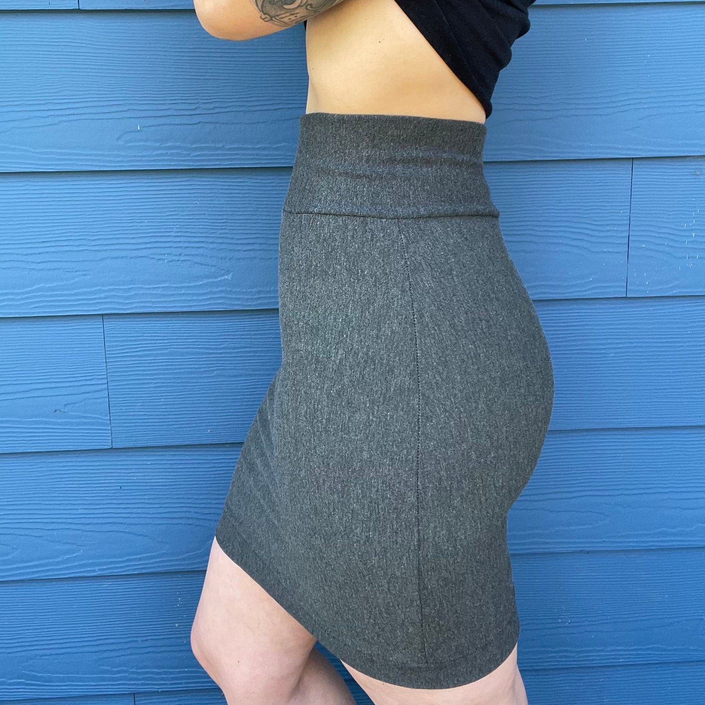 Dark Heather Gray Fleece Skirt - Small